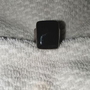 Silver and Onyx sz 6.5 ring